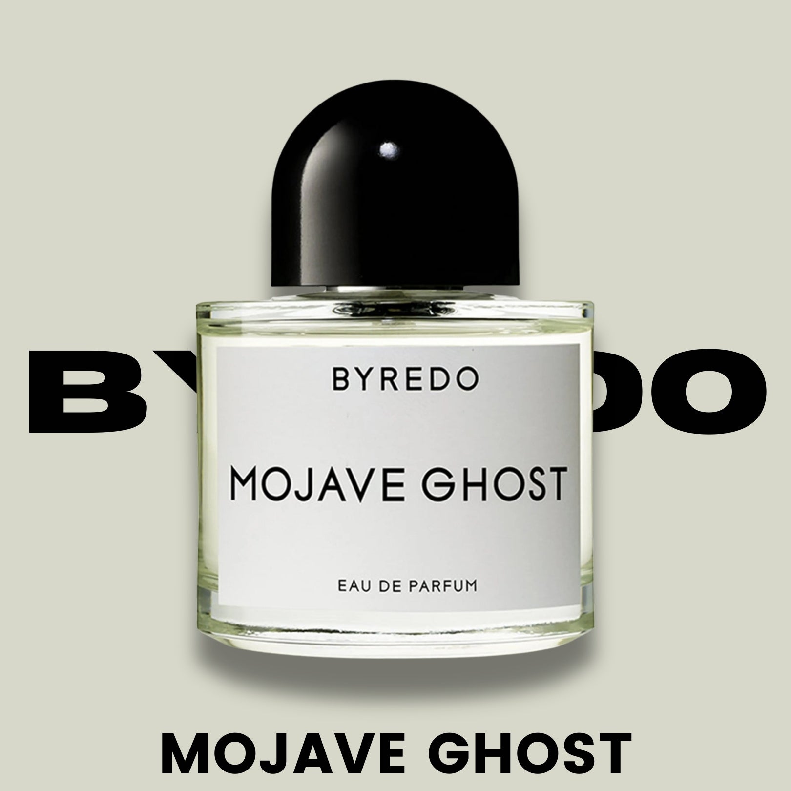 Byredo Mojave Ghost Eau de Parfum bottle, front view on light background