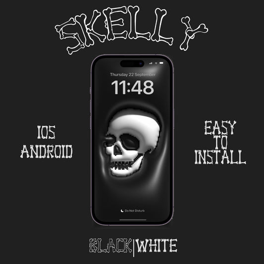 3D Skeleton Puffy Puffer Phone Wallpaper for iPhone, Samsung, Pixel, LG, Nothing,