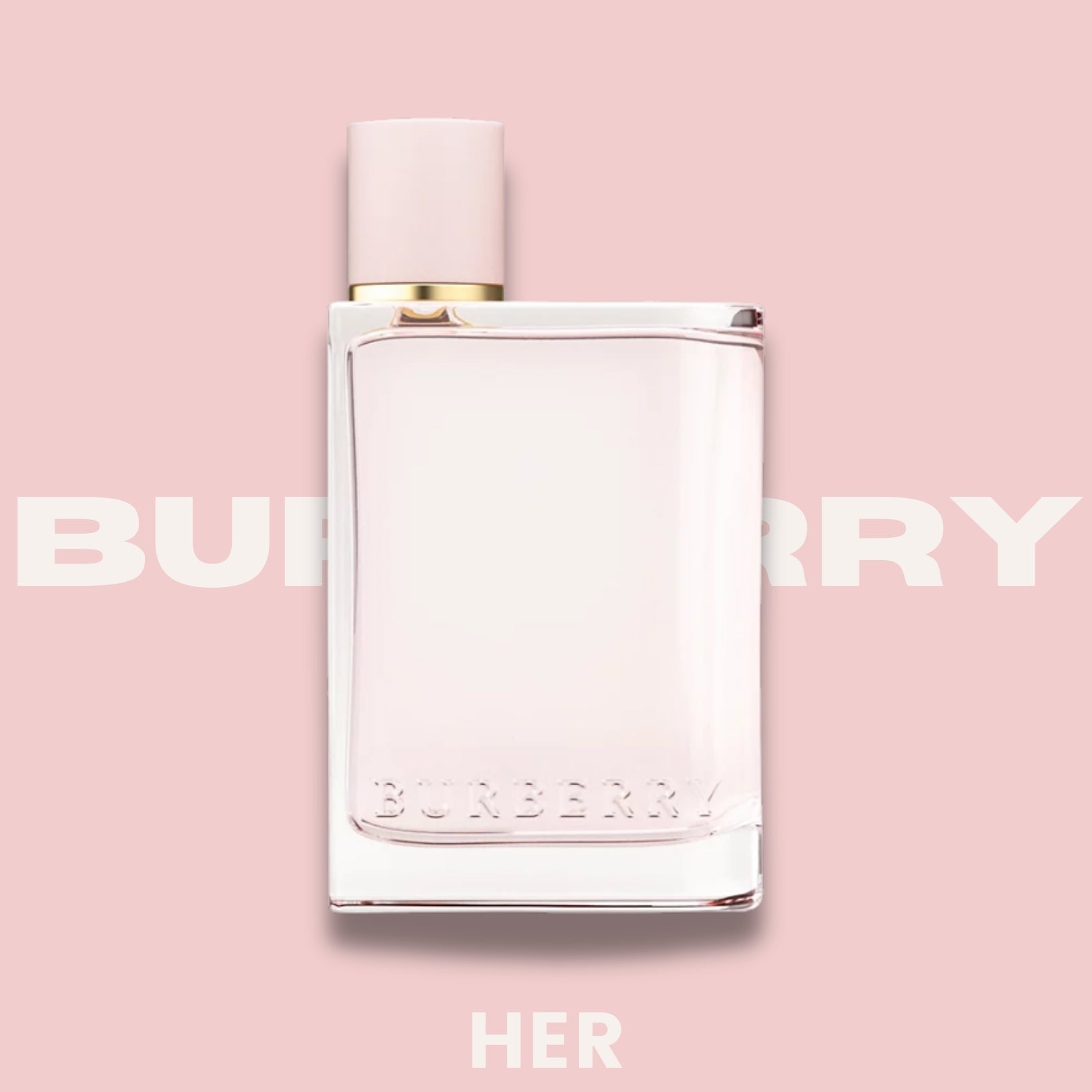 Burberry perfume bottle on a pink background