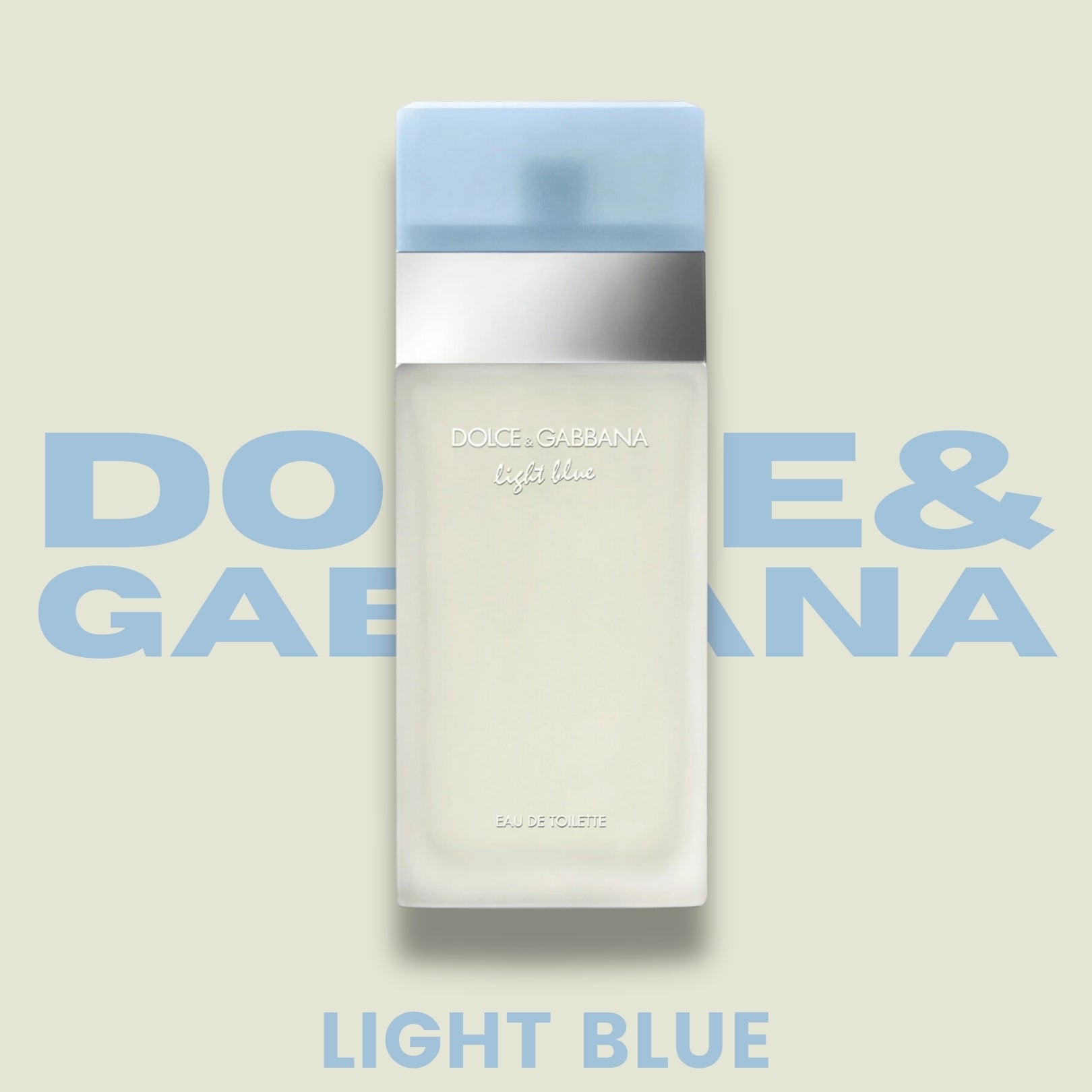 Dolce & Gabbana Light Blue perfume bottle on a beige background