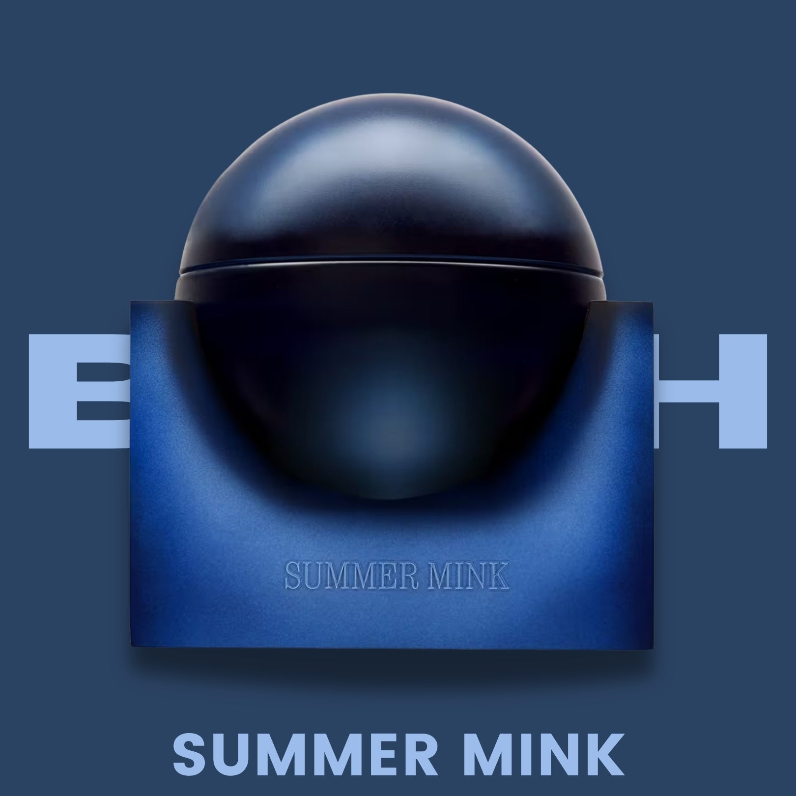 Front view of Summer Mink perfume cologne bottle by Drake on blue background